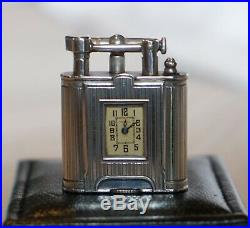 Very Rare Circa 1920's Alfred Dunhill Unique Sterling Silver Time Piece Lighter