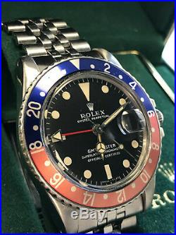 Very Rare Collectible 1968 Rolex Mk1 Long E GMT Master 1675 Pepsi S/N 1.8 Mil