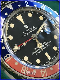 Very Rare Collectible 1968 Rolex Mk1 Long E GMT Master 1675 Pepsi S/N 1.8 Mil