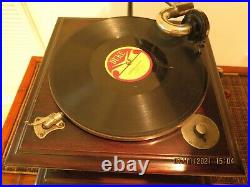 Victor IV with Mahogany Speartip Horn Phonograph Antique Vintage