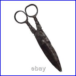 Victorian Era or Earlier Antique Steel Engraved Scissors
