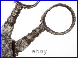 Victorian Era or Earlier Antique Steel Engraved Scissors