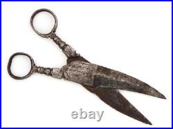 Victorian Era or Earlier Antique Steel Engraved Scissors