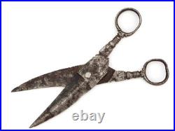 Victorian Era or Earlier Antique Steel Engraved Scissors