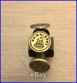 Victorian Intaglio Wax Seal Wheel, Antique Wax Seal, UK Metal 8 Stamp Wheel