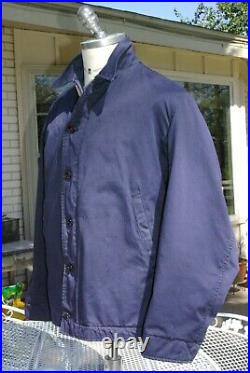 Vintage 1950s Navy Blue N-4 Deck Jacket Size 42R Rare