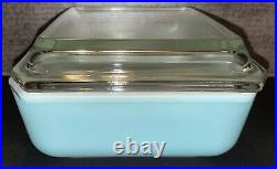 Vintage 1960 Pyrex Atomic Turquoise Blue Starburst Dish Pan Casserole 575-B Lid