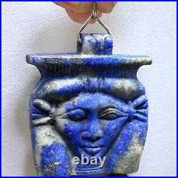 Vintage Amulet Of Lapis Lazuli For Goddess Hathor Of Rare Egyptian Antiques