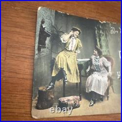 Vintage Antique 1900s Are You There Telephone Don't Sow Oats Reaping Postcard