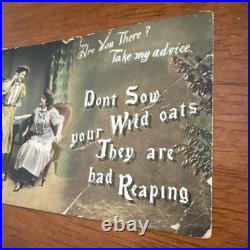 Vintage Antique 1900s Are You There Telephone Don't Sow Oats Reaping Postcard