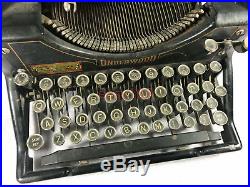 Vintage Antique 1929 to 1930 UNDERWOOD No. 5 Black Steel Standard Typewriter RARE