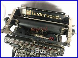 Vintage Antique 1929 to 1930 UNDERWOOD No. 5 Black Steel Standard Typewriter RARE