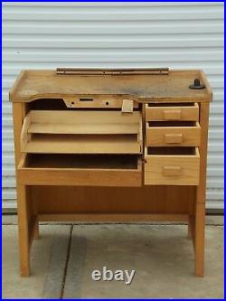 Vintage Antique 5 Drawer Jeweler's Work Bench From Old Jewelry Store