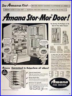 Vintage Antique 50s Amana Stor Mor Refrigerator Freezer Turquoise Mid Century