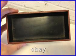Vintage Antique Asian Red Lacquered Rectangle Box with Flowers Decoration