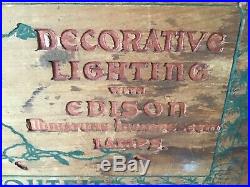 Vintage/ Antique Christmas General Electric Edison Wood Miniature Light Box
