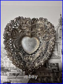 Vintage Antique Gorham Solid Sterling Silver Heart Shape Trinket Dish
