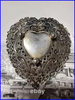 Vintage Antique Gorham Solid Sterling Silver Heart Shape Trinket Dish