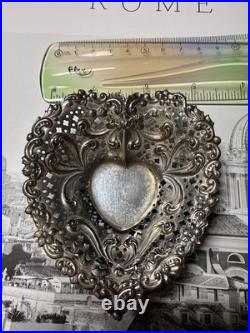 Vintage Antique Gorham Solid Sterling Silver Heart Shape Trinket Dish
