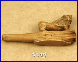 Vintage/Antique Handmade Hand Carved Lion Wooden Cigarette Holder