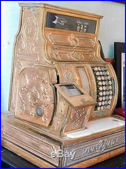 Vintage Antique National Cash Register 1054 Brass Cash Register
