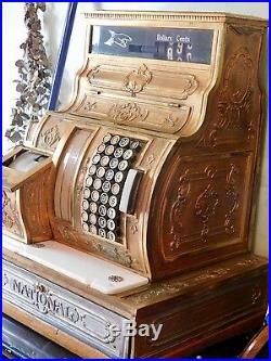 Vintage Antique National Cash Register 1054 Brass Cash Register