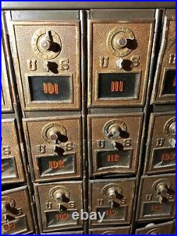Vintage Antique Post Office Mail Boxes Set