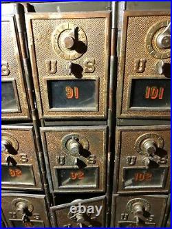 Vintage Antique Post Office Mail Boxes Set