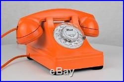 Vintage Antique Post War Western Electric 302 Telephone Orange -Fully Working
