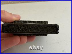 Vintage Antique Southeast Asian Carved Wood Card Holder with Animal & Bird Dec