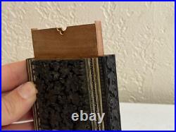 Vintage Antique Southeast Asian Carved Wood Card Holder with Animal & Bird Dec