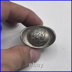 Vintage Antique Tibetan Old Bronze Bar Coin With Rare Inscription