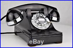 Vintage Antique Western Electric 302 Rotary Dial Telephone with Chrome Trim Works