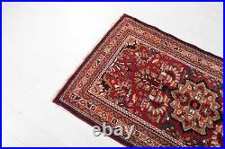 Vintage Area Rug 3x6 Red Floral Collectible Fine Wool Carpet 6' x 3' 6