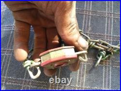 Vintage Bicycle Lock Antique Made in Germany With Lettering 1245 painted Red