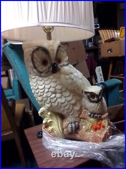 Vintage Ceramic Owl Lamp