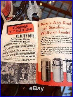 Vintage Coleman Lantern Co Model 530 GI Pocket Stove with original manual 1946