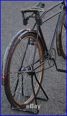 Vintage Colson Flyer Wood Wheel Motor Bike Antique Prewar Bicycle 28 Schwinn Ql