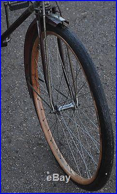 Vintage Colson Flyer Wood Wheel Motor Bike Antique Prewar Bicycle 28 Schwinn Ql