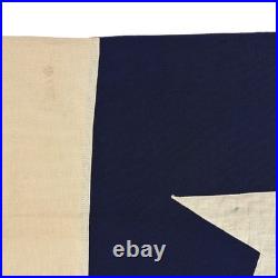 Vintage Cotton Sewn Chile Flag Old Cloth Antique Distress Textile Art Chilean