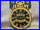 Vintage-Double-Sided-Porcelain-Watch-Repair-Jewery-Sign-Antique-RARE-Heavy-9875-01-jyrx