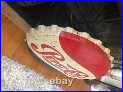 Vintage Embossed Pepsi Cola Bottle Cap Sign Stout Antique Pepsi Soda 9953