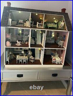 Vintage Fully Furnished Dollhouse 112 Miniatures Adults Collectibles