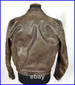 Vintage German Air Force Lw Wl Luftwaffe Leather Flight Jacket Prym Button