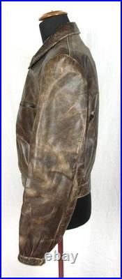 Vintage German Air Force Lw Wl Luftwaffe Leather Flight Jacket Prym Button