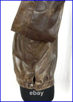Vintage German Air Force Lw Wl Luftwaffe Leather Flight Jacket Prym Button