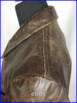 Vintage German Air Force Lw Wl Luftwaffe Leather Flight Jacket Prym Button