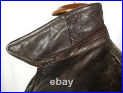 Vintage German Air Force Lw Wl Luftwaffe Leather Flight Jacket Prym Button