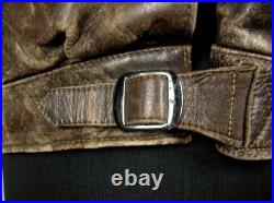 Vintage German Air Force Lw Wl Luftwaffe Leather Flight Jacket Prym Button