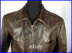 Vintage German Air Force Lw Wl Luftwaffe Leather Flight Jacket Prym Button